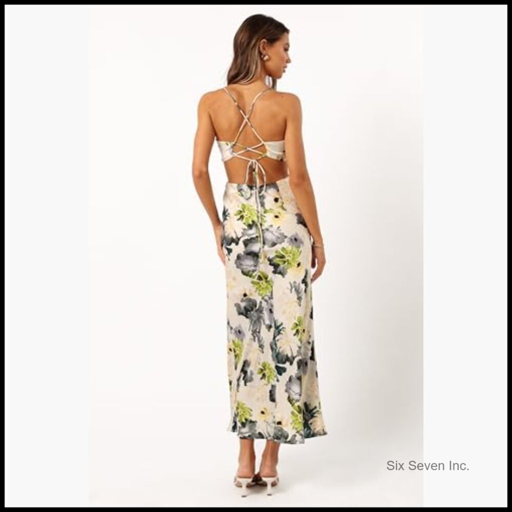 Maxi Dress with Halter Neckline and Side Cut Out Detail - Picture 5 of 6